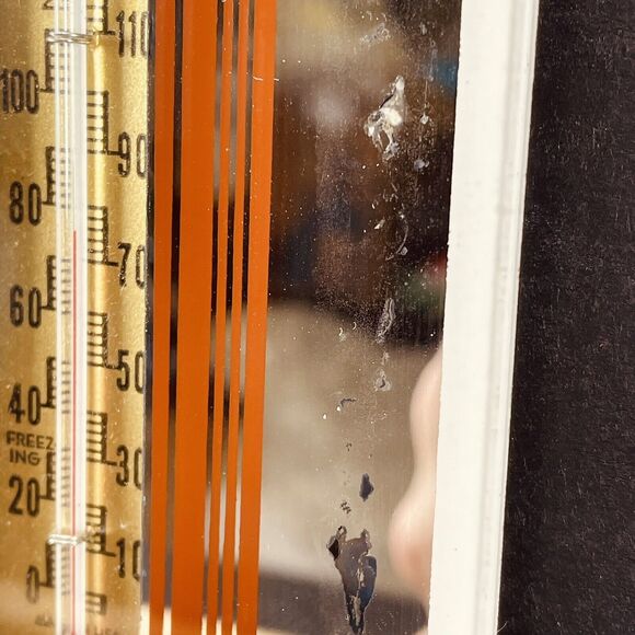 Advertising Thermometer Sign Grandfather Clock Mirror Kearney NE Foundry VTG 8in - Picture 5 of 9